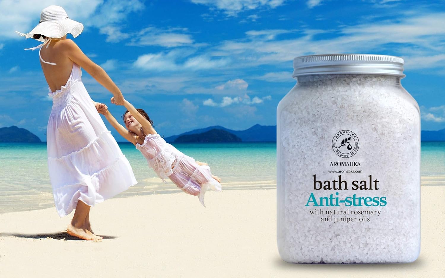 AROMATIKA Anti Stress Bath Salts with Rosemary & Juniper Essential Oils - Image 5