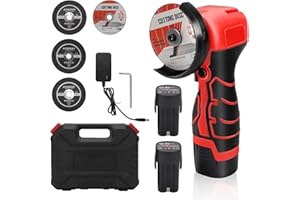Mini Cordless Angle Grinder, Battery Angle Grinder with 2 2000mAh Batteries, 3 Cutting Discs, 28000RPM, 76mm Mini Angle Grind