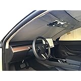 Heatshield, The Original Windshield Sun Shade, Custom-Fit for Tesla 3 Sedan 2018, 2019, 2020, 2021 Silver Series