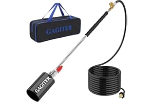GAGITER Propane Torch Weed Burner Kit,Blow Torch High Heat Output with Storage Bag,Heavy Duty Flamethrower with Self Igniter and 10FT Hose Hose for Weeding,Roof Asphalt,Ice Snow,Road Marking,Charcoal