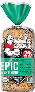 Dave's Killer Bread Epic Everything Bagels, Organic Bagels, 26g Whole Grains per Bagel, 5 Count