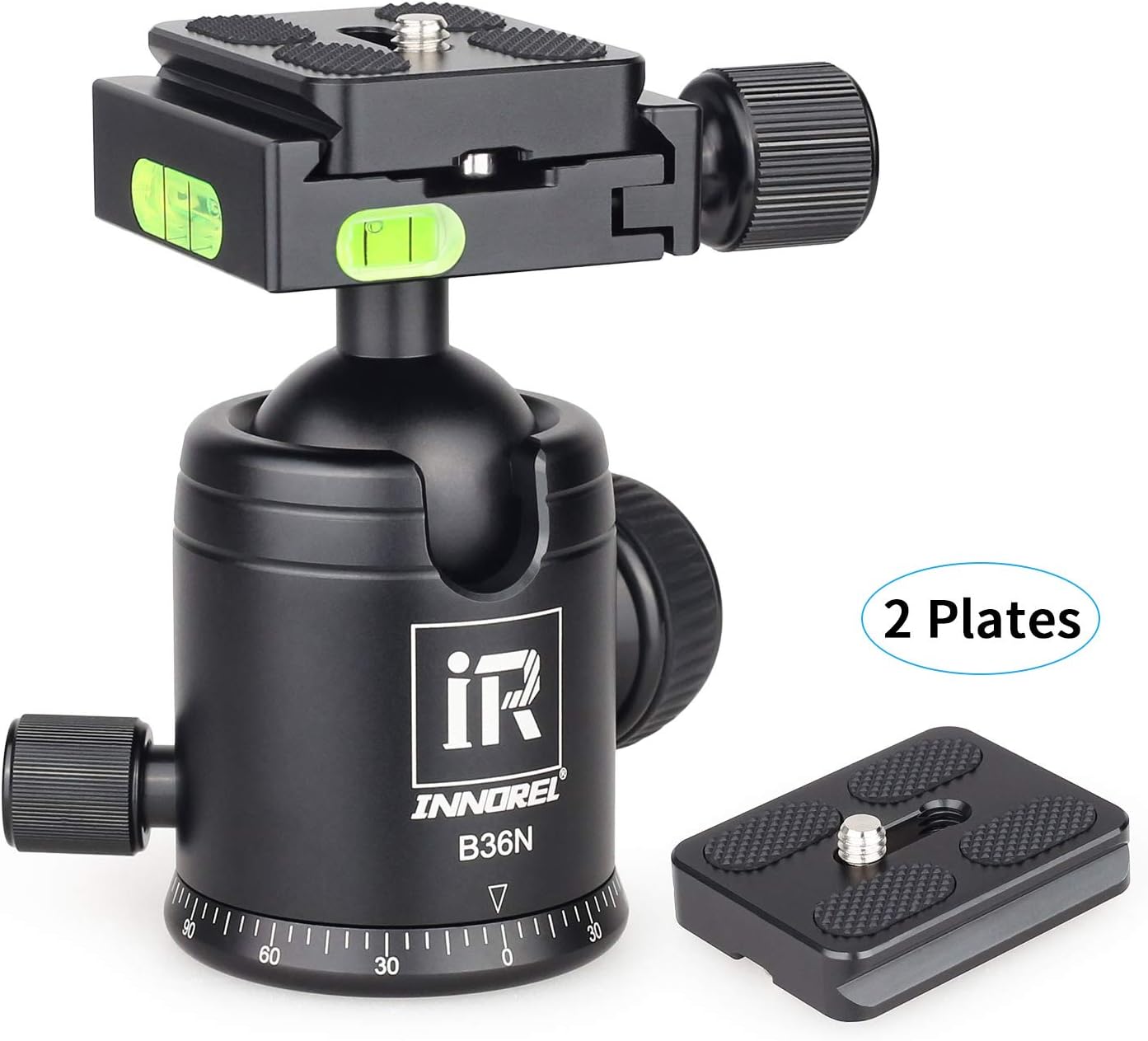thumbnail image 2 of INNOREL K44 Camera Tripod Ball Head - 55lb Load CNC Aluminum Alloy With Quick Release Plate 2 of 14