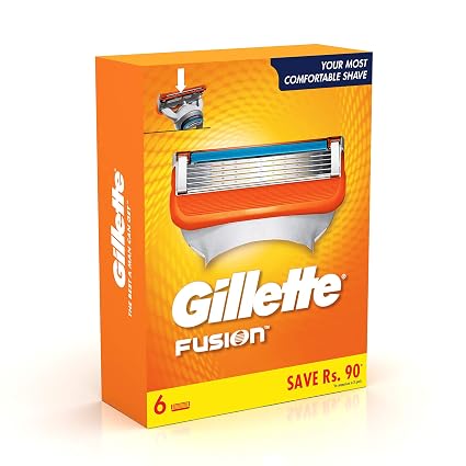 Gillette Fusion Shaving Blades-Pack of 6 (Cartridges)