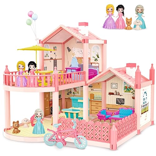 deAO Girls Doll House for Year Old Girls Toy 2-Story