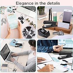 ChezMax Black Desk Accessory Kit Includes Stapler