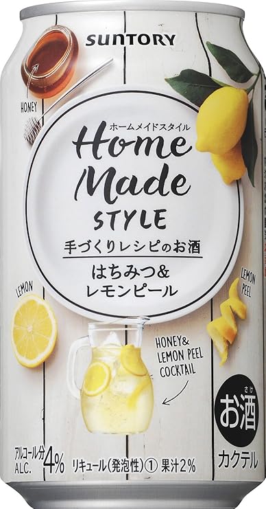 Amazon サントリーチューハイ 手作りレシピのお酒 ホームメイドスタイル はちみつ レモンピール 350ml チューハイ カクテル 通販