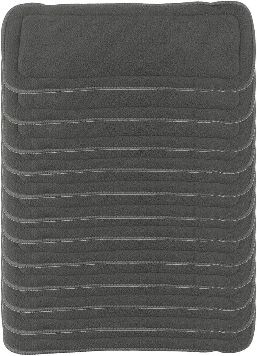 Happy Cherry Babywindeln Waschbare Wiederverwendbare Bambus Stoffwindel Einlagen Set von 12 Baby-Tuch Weicher Stoff 4 Schickten - Schwarz