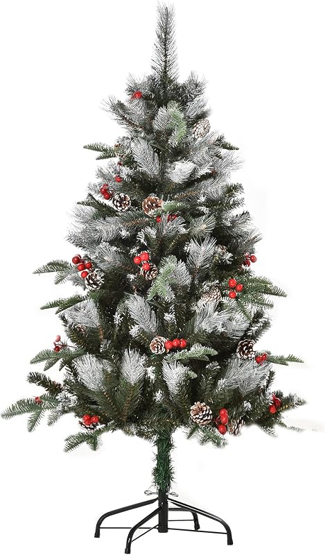 Árvore de Natal artificial 150 cm com 440 ramos, 39 pinhas verdes