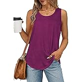 elescat Womens Tank Tops Summer Sleeveless Loose Fit Casual Tunic Top