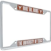 Desert Cactus University of Texas License Plate Frame Longhorns UT Austin Holder for Front or Back of Car Metal Car Tag Holder Officially Licensed (Slogan 1)