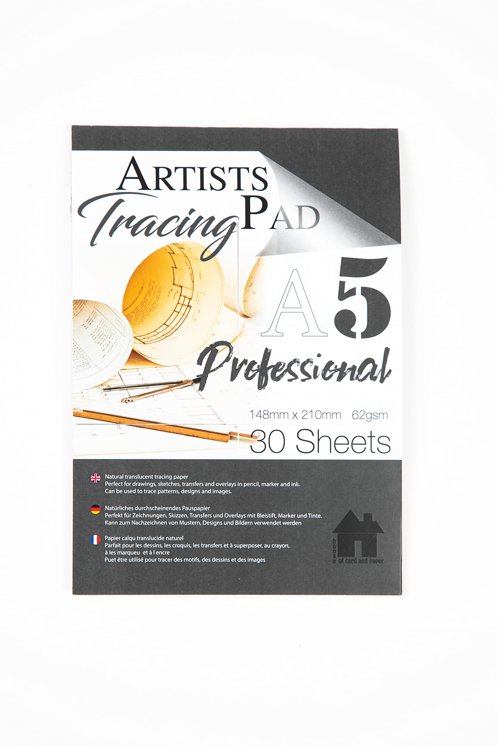 A5 Professional Tracing Paper Pad 62gsm 30 Sheets