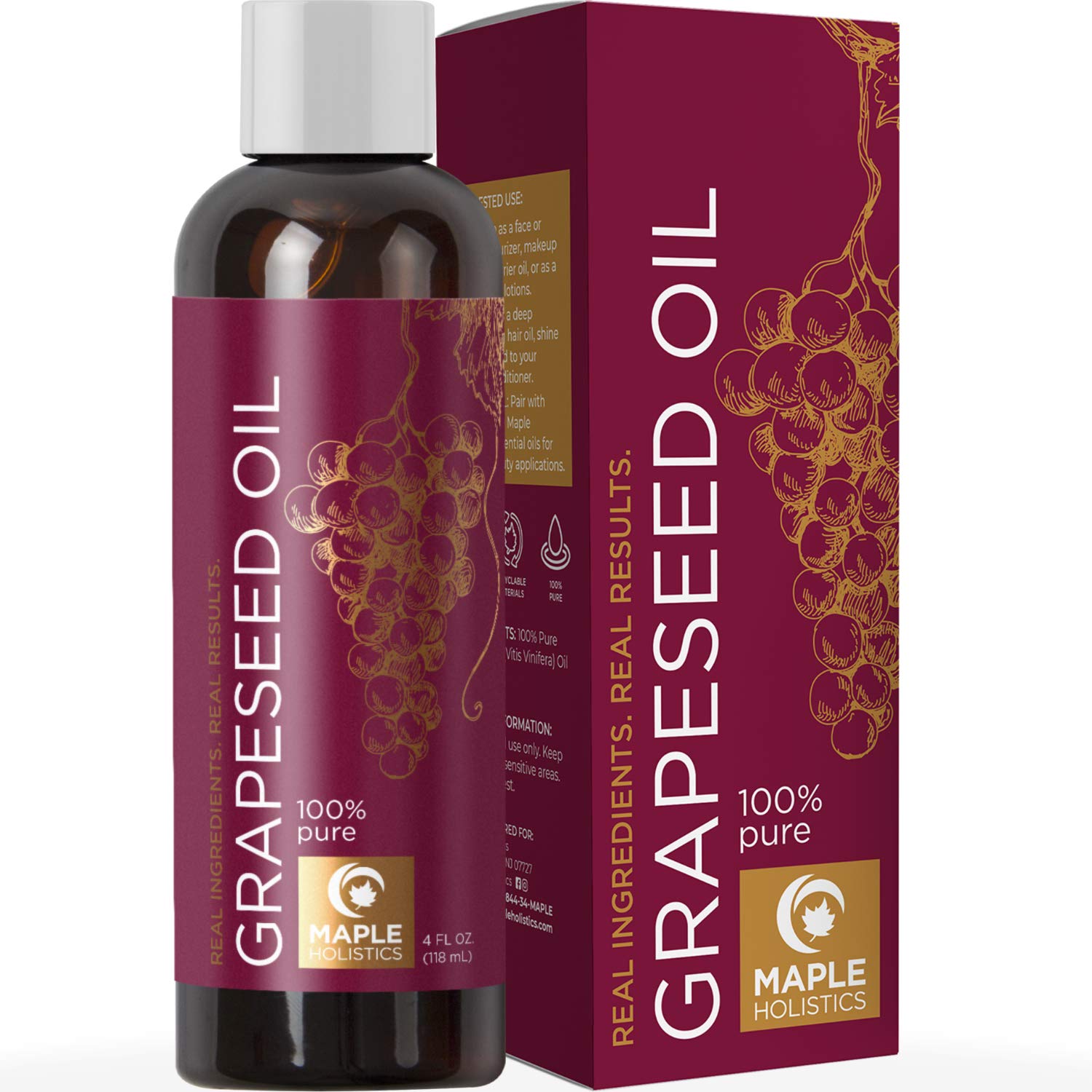 Pure Grapeseed Oil for Skin Care Anti Aging Moisturizer Body Oils for