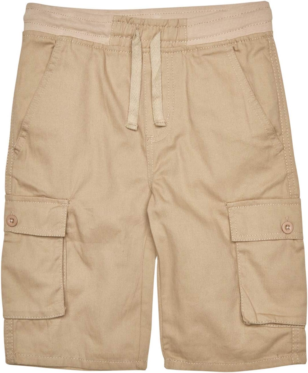 Quad Seven Boys Pull-On Twill Cargo Shorts, Khaki, Size 4\''