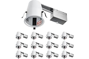 Anyhome 12 Pack 4 Inch Recessed Lighting Housing Remodel, 2024 Version IC Rated & Air Tight General Can Light Housing, Recessed Retrofit Downlight Housing, E26 Connector, ETL Listed