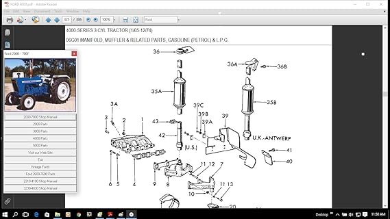 Amazon.com: Vintage Ford Tractor Parts and Service Manual Library 2000