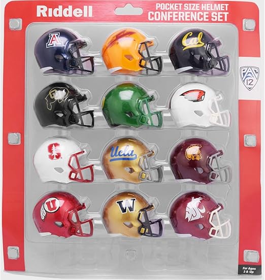 Riddell NCAA Pocket Pro Helmets, PAC 12 Conference Set