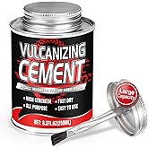 Chemical Vulcanizing Cement &ndash; Fast Dry Rubber Cement, All Purpose Tire Repair Glue, Tire Patch Kit with Brush &ndash; 8.5 FL.Oz for Car, Motorcycle, Bike (Rubber)