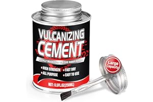 VIGORDER Chemical Vulcanizing Cement – Fast Dry Rubber Cement, All Purpose Tire Repair Glue, Tire Patch Kit with Brush – 8.5 FL.Oz for Car, Motorcycle, Bike
