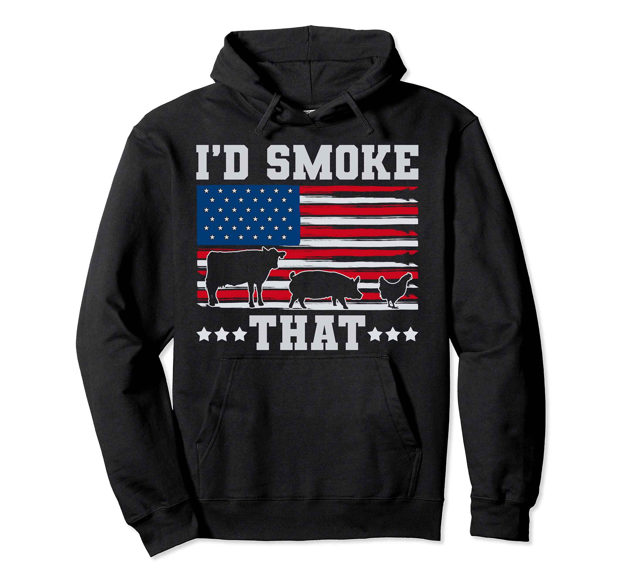 US Flag American Pride Smoked BBQ Id Smoke That Barbecue Pullover Hoodie