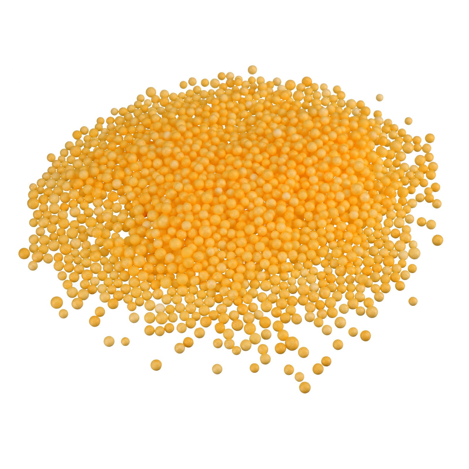 DMiotech 1 Pack 0.1-in Foam Beads Ball Polystyrene Round Foam Balls Dark Yellow for DIY Crafts, Arts, Party Decoration