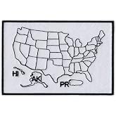 States Traveled Map Patch | Sew-On Patch | Color in States You Visited | 4.5 x 3 sew-on embroidered patch | Color-in states traveled map design | Attach to jackets vests backpacks and bags