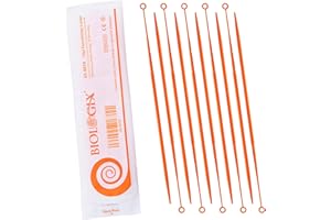 Biologix 1000Pcs 10ul Disposable Inoculating Loop, Gamma Sterile Plastic Sampling Rod, Orange Polypropylene Inoculation Tool 
