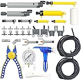 33pcs Pneumatic Pumps Parts Kit, Compatible with Technic Pumps Pneumatic | Cylinders Air Tank Switch Tubes Push Rod Pressure Gauge T-connectors Actuator Alloy Joint, for Building Toys Accessories