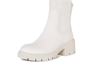 Rihero Women's Chelsea Boots Lug Sole Platform Ankle Elastic Chunky Heel Booties