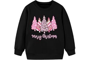 QAUN Christmas Sweatshirt for Kids Merry Christmas Sweatshirt Cute Xmas Shirt Toddler 110-150