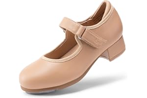 DREAM PAIRS Kids Tap Shoes for Girls Dance Shoes Boys Easy Strap Tap Mary Jane PU Leather for Toddler/Little Kid/Big Kid