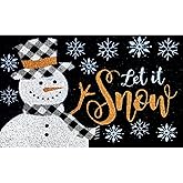 Briarwood Lane Checkered Snowman Medium Coir Doormat 24 x 36
