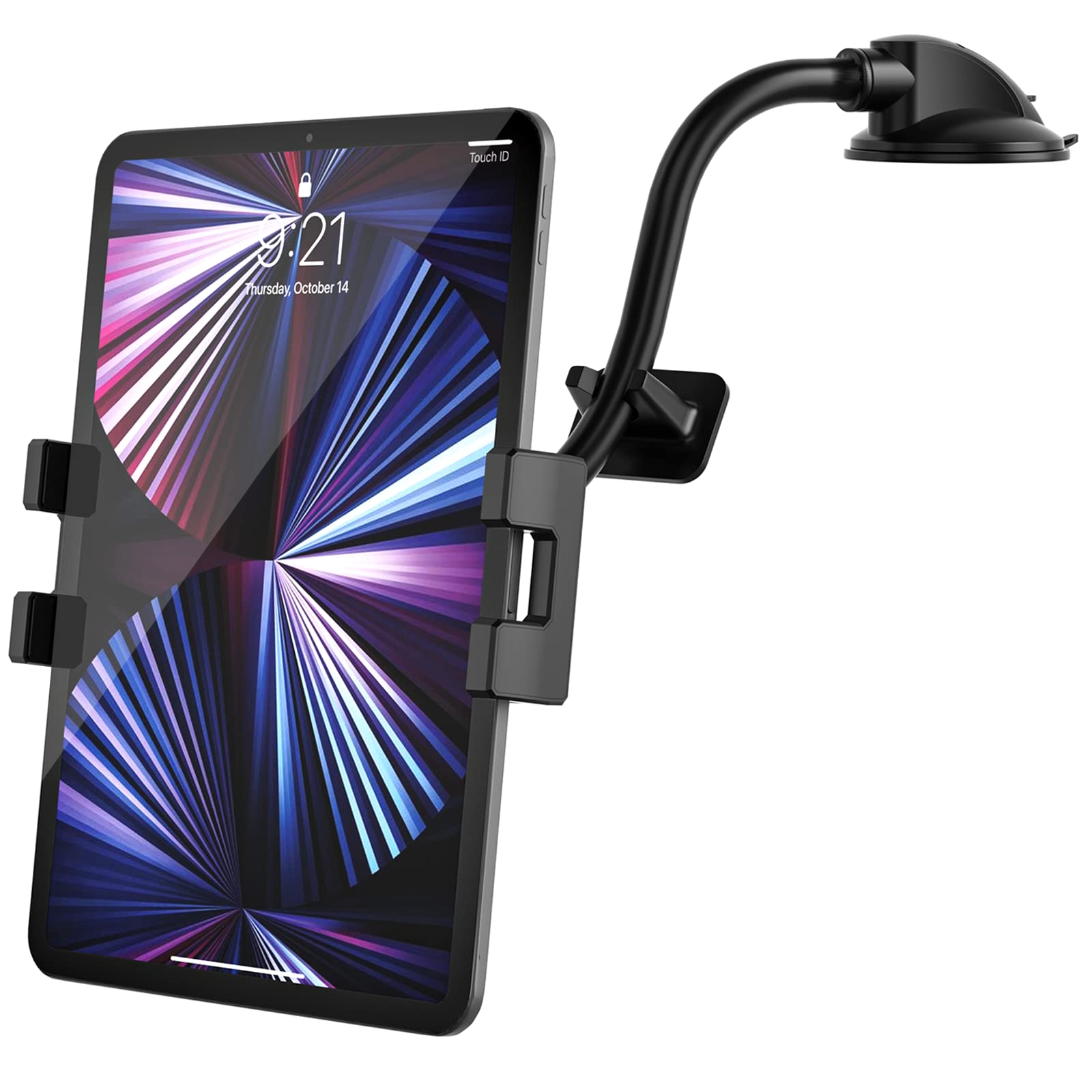 woleyi Car Dashboard Tablet Holder, Gooseneck Long Arm Car Dash Tablet Mount with Suction Cup for iPad Pro 9.7, 11, 12.9 / Air Mini, Galaxy Tabs, iPhone Series, More 4-13" Smartphones and Tablets