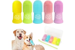 powerfeng Dog Finger Toothbrush for Pet: Puppy Teeth Brushing Kit - Cat & Doggie Dental Cleaning Fingertip Fingerbrush