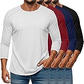 August Alley 4 Pack Men's Big and Tall Shirts, Long Sleeve Crew Neck T Shirts Basic Casual Fall Tops Trendy Muscle Tees