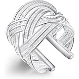 Bague Croix Argent 925 Boowhol - Hypoallergénique Réglable | Style Bohème & Élégant | Cadeau Femme