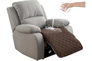 Genina Waterproof Recliner Chair Covers, Recliner Cover for Dog Pets Friendly, Washable Antislip Reclining Chair Cover Furniture Protector, Sofa Slipcover for Living Room(23.6inch/Chocolate)