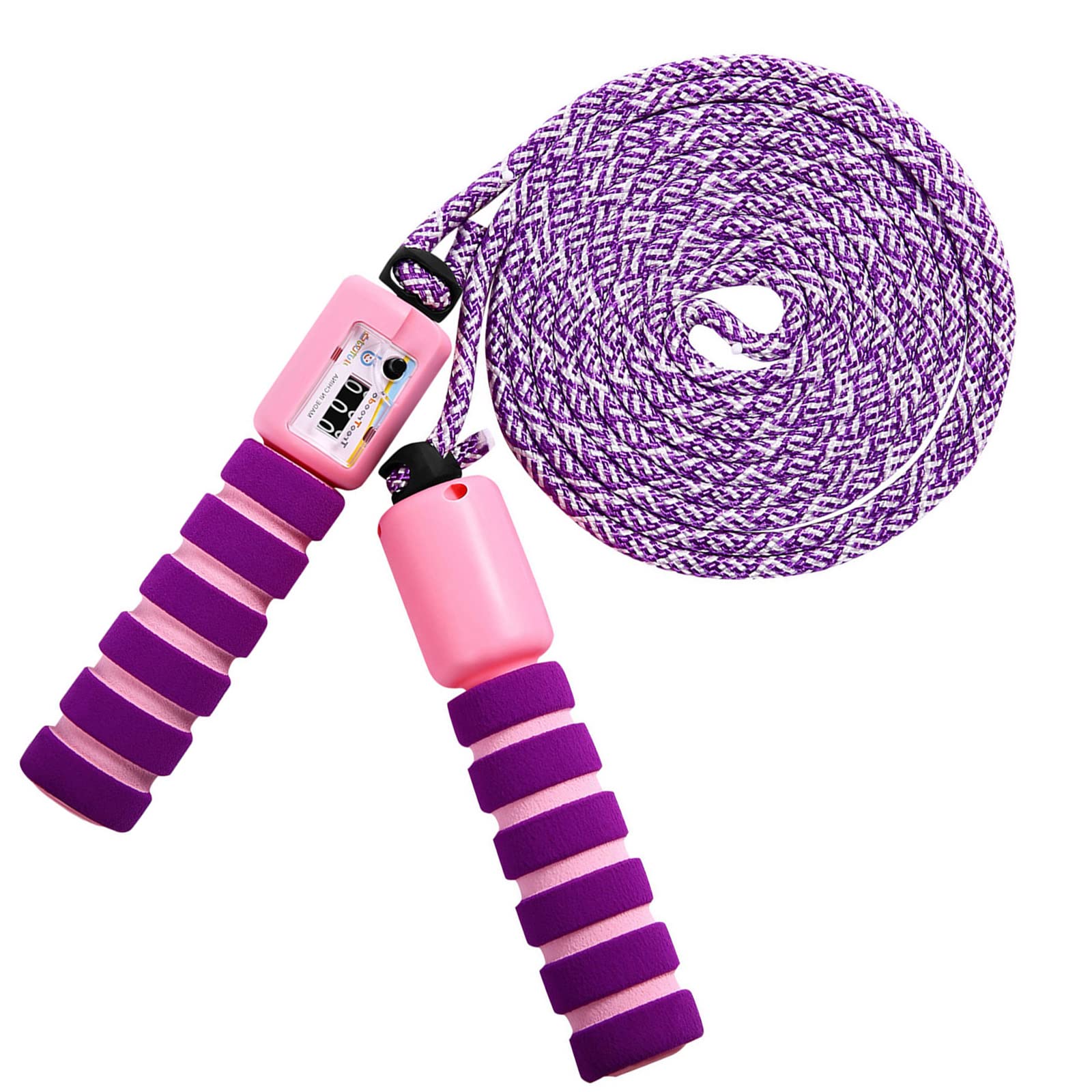 KONVINIT Skipping Rope for Children,Jump Rope Kids Adjustable with Counter and Comfortable Anti-Slip Handles Gifts for Boys and Girls Purple