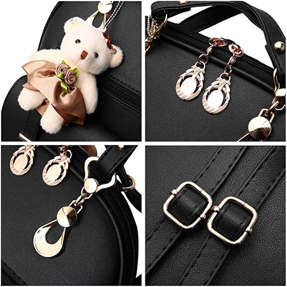 Cute PU Leather Mini Backpack Casual Waterproof School Bag Travel Daypacks Small Purse for Teen Girls and Women - Image 5