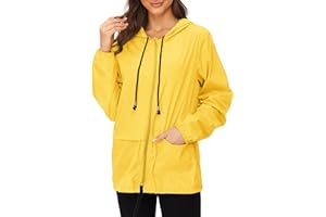 Zando Lightweight Rain Jacket Women Waterproof - Raincoat for Women Packable Rain coat Hooded Windbreaker for Travel Outdoor