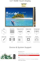 Waveshare 3.5" Resistive Touch Screen LCD for Raspberry Pi HDMI Interface view 3