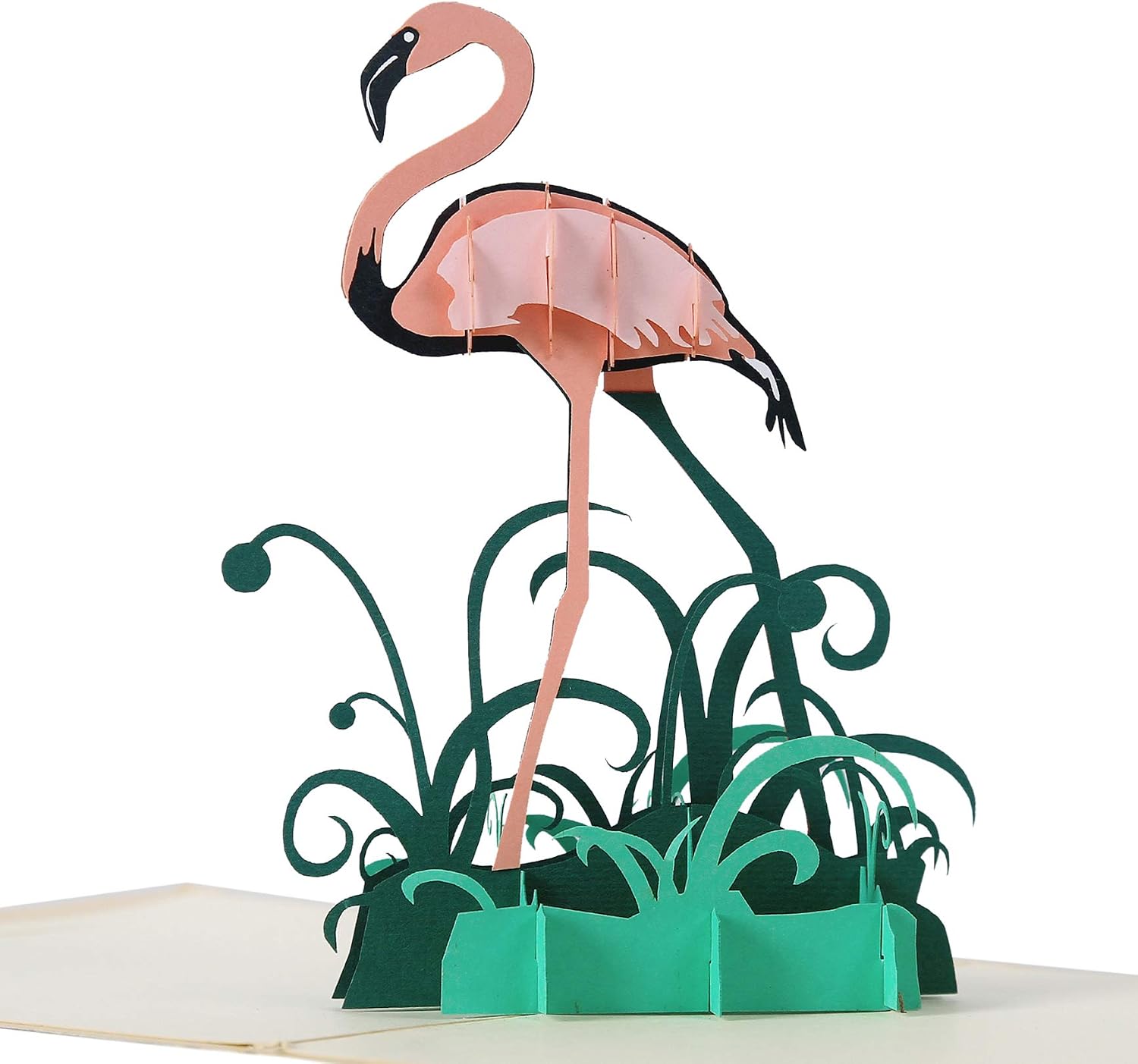 Pink Flamingo Pop Up 3D card. Spring Collection. A Delightful surprise greeting card gift for Daughter Mum, Friend