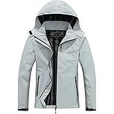 DECKTIN Women's Waterproof Lightweight Rain Jacket Hooded Windproof Rainoats Outdoor Hiking Jacket Travel Windbreaker