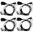 Retevis Walkie Talkie Earpiece with Mic, Acoustic Tube Headset, Coil, 2 Pin, for RT22 RT21 H-777 RT68 H-777S RT22S, Compatible with Baofeng UV-5R Kenwood pxton Two Way Radio,Two Way Radio earpiece(4)