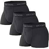 Pair of Thieves Men’s Trunks – 3 Pack Color Set, Cooling Mesh, No-Chafe Comfort, Stay-Put Fit – Black, Medium