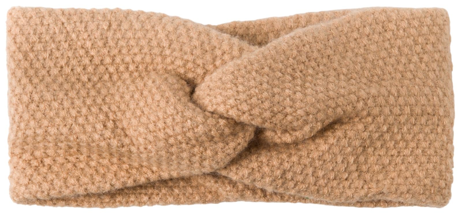 styleBREAKER Women's Knitted Headband with Rice Grain Knitting Pattern and Twist Knot, Warm Winter Hairband, Headband 04026064, Colour:Light Brown