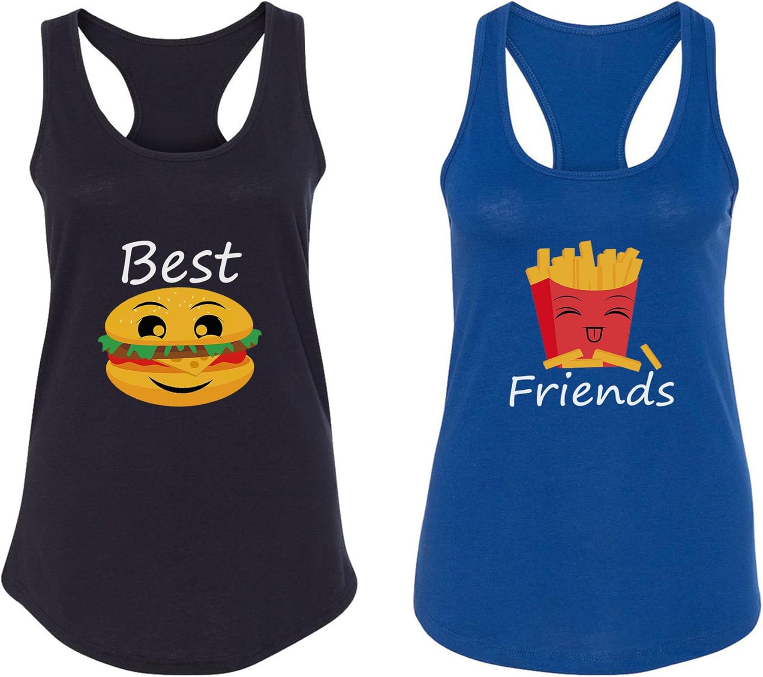 Burger and French Fries - Best Friend Tank Tops - Custom BFF Racerback for 2