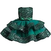 Miipat Baby Girl Pageant Dress Sequins Princess Dress Toddler Flower Wedding Birthday Party Gown Dresses 12 Months-4 Years