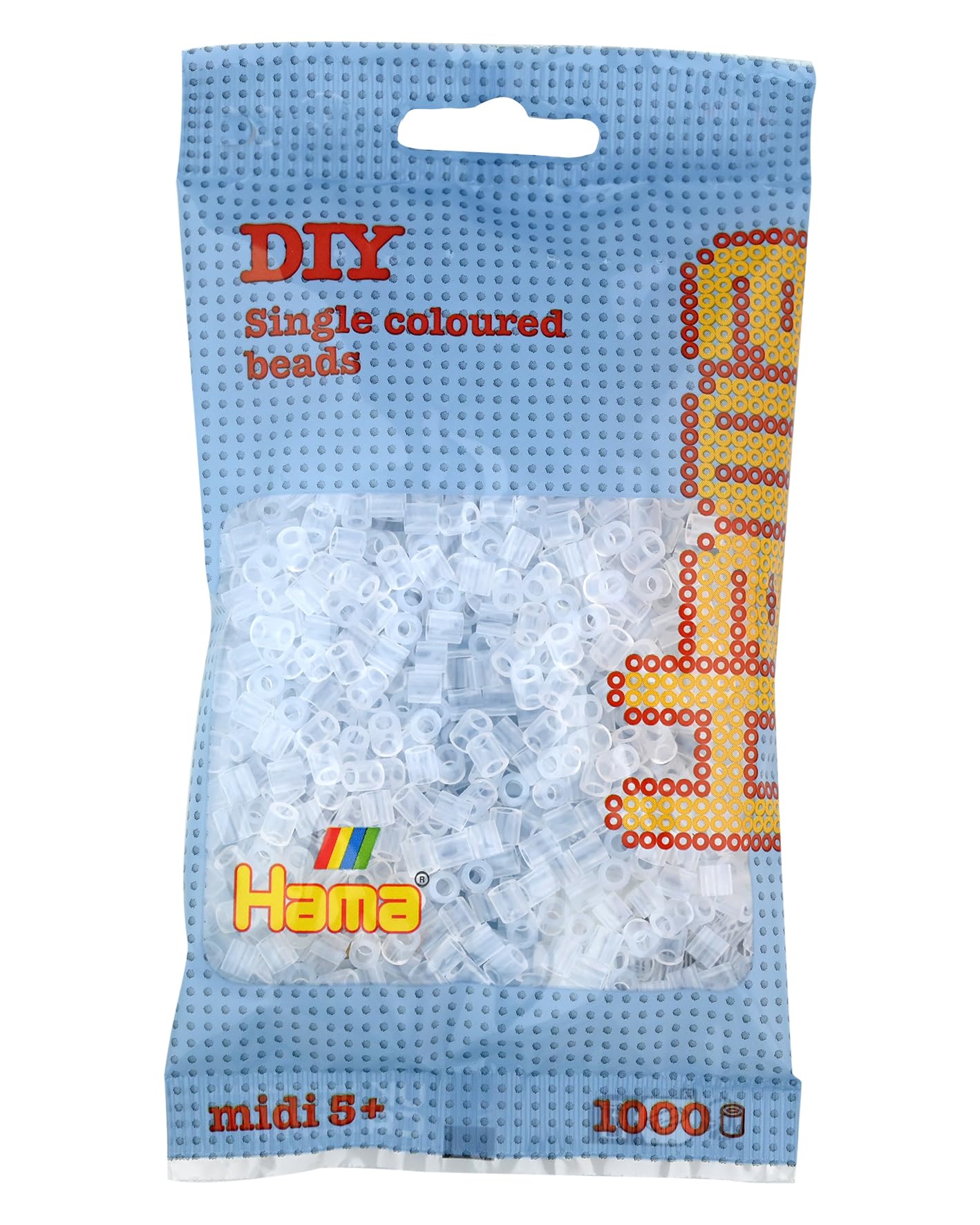 Hama Beads Bag | Approx. 1000 Midi Fuse Beads | Mosaic Decoration Arts & Craft for Creative Children Ages 5+ | Clear