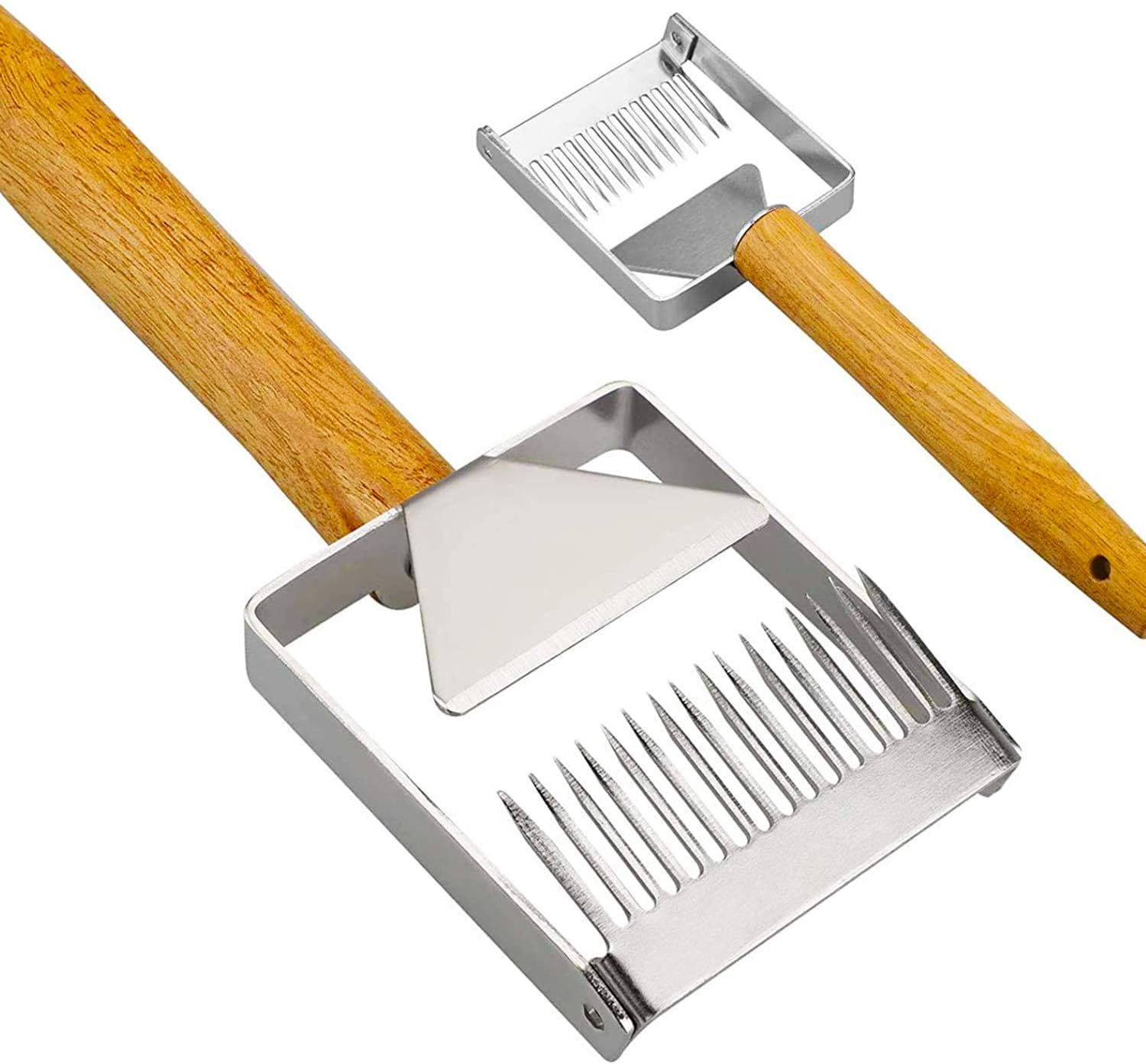 Honey Uncapping Tool, Jestar Honey Uncapping Fork Knife Uncapper Beekeeping Scraper Tool Stainless Steel Wooden Handle