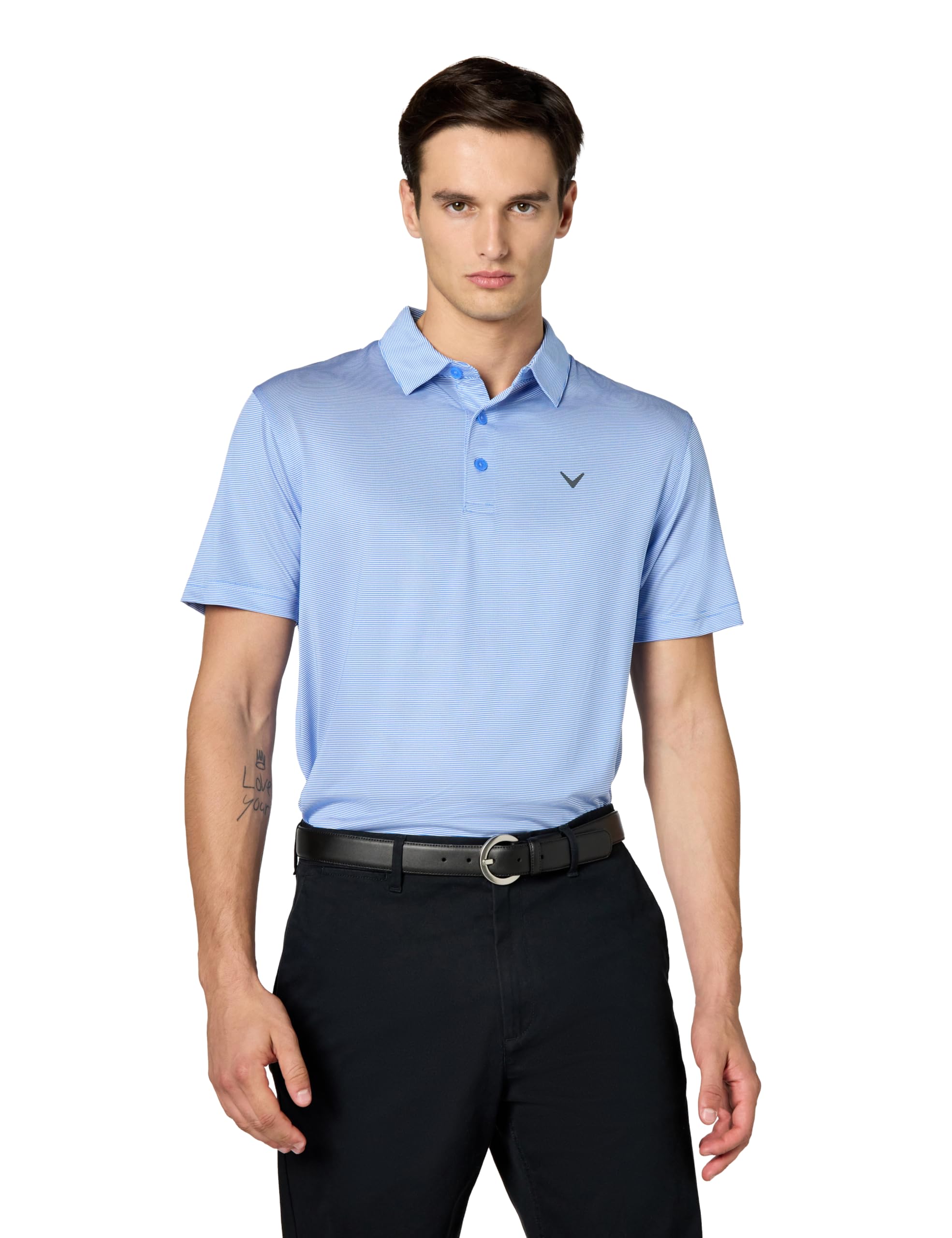 Callaway mens Pro Spin Fine Line Short Sleeve Golf (Size X-small - 4x Big & Tall) Polo Shirt, Marina, XX-Large Image